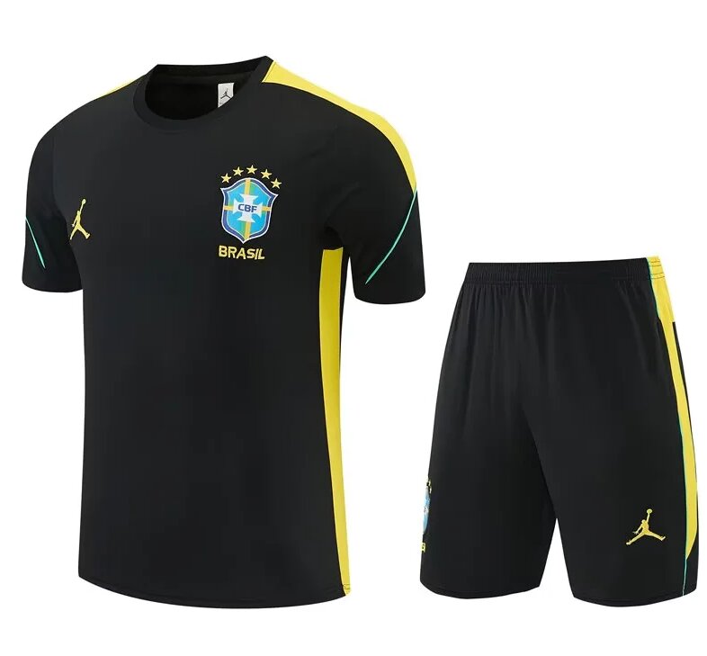 AAA Quality Brazil 26/27 Black/Yellow Training Kit Jerseys
